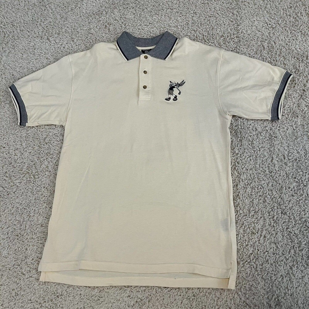 VINTAGE '98 WARNER BROS POLO SHIRT MENS MED ACME CLOTHING BUGS BUNNY GOLF SHIRT